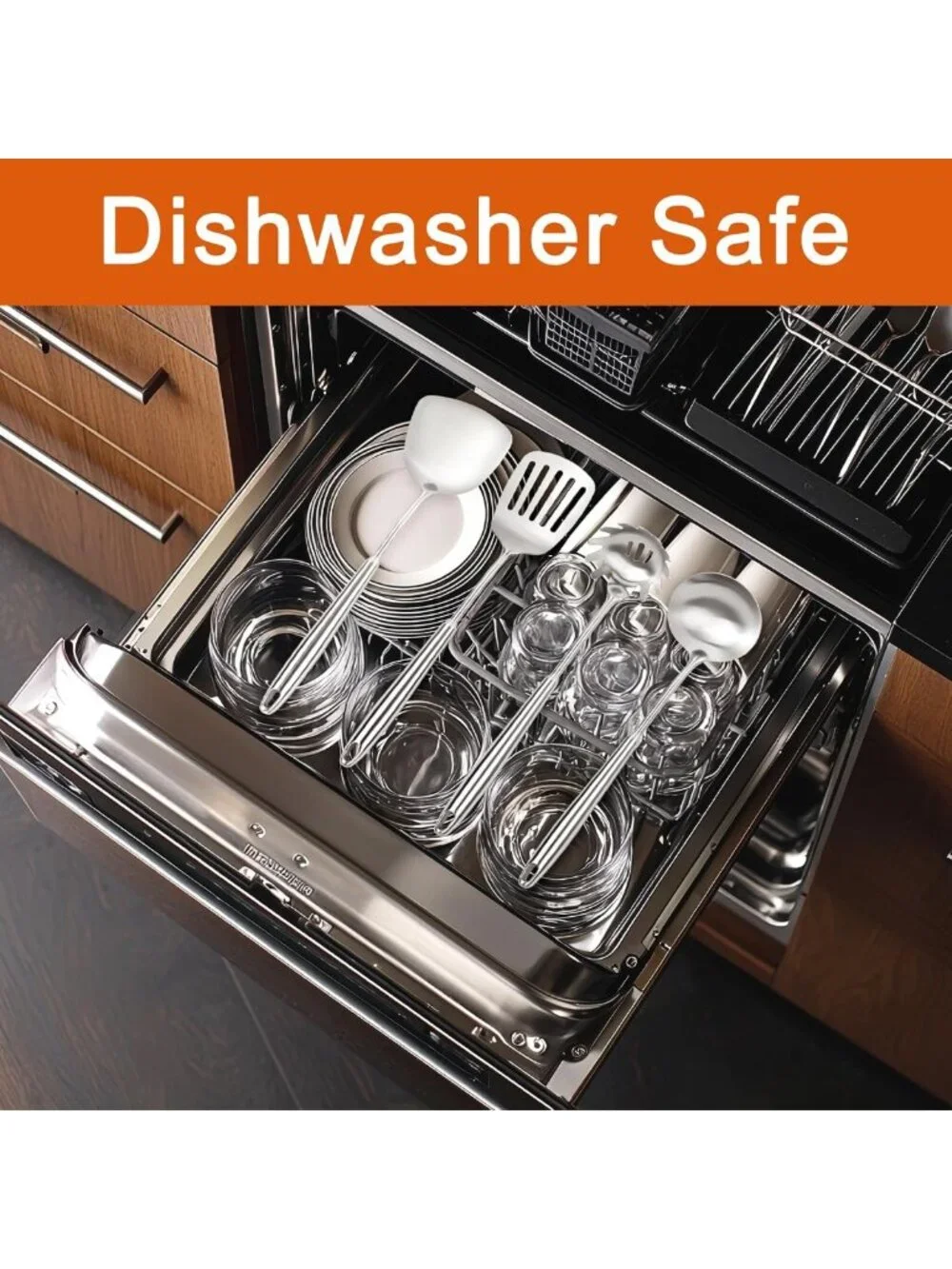 16PCS Stainless Steel Cooking Utensils Set - Metal Kitchen Tools, Dishwasher